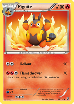 Pignite - Black & White - #18 - Pokemon TCG card