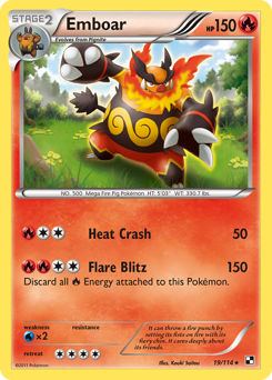Emboar - Black & White - #19 - Pokemon TCG card