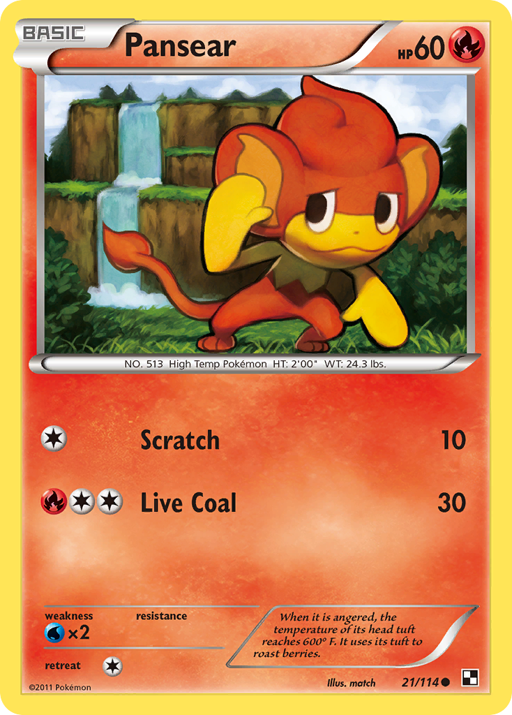 Pansear - Black & White - #21 - Pokemon TCG card