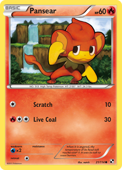 Pansear - Black & White - #21 - Pokemon TCG card