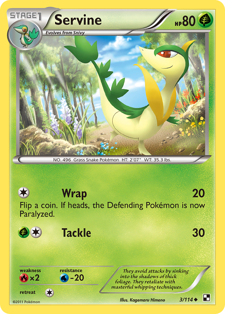 Servine - Black & White - #3 - Pokemon TCG card
