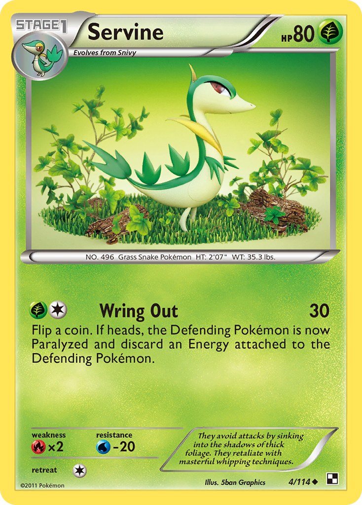Servine - Black & White - #4 - Pokemon TCG card