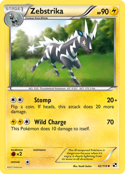 Zebstrika #42 Zebstrika - Black & White - #42 - Pokemon TCG card