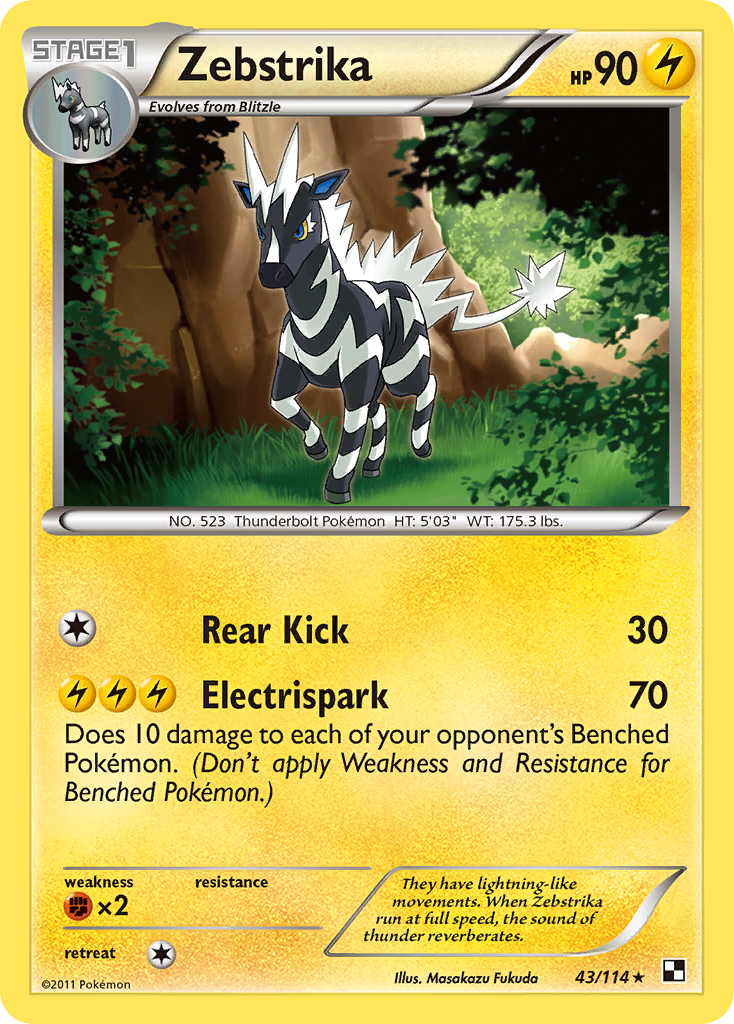 Zebstrika - Black & White - #43 - Pokemon TCG card