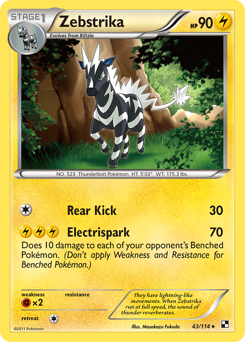 Zebstrika #43 Zebstrika - Black & White - #43 - Pokemon TCG card