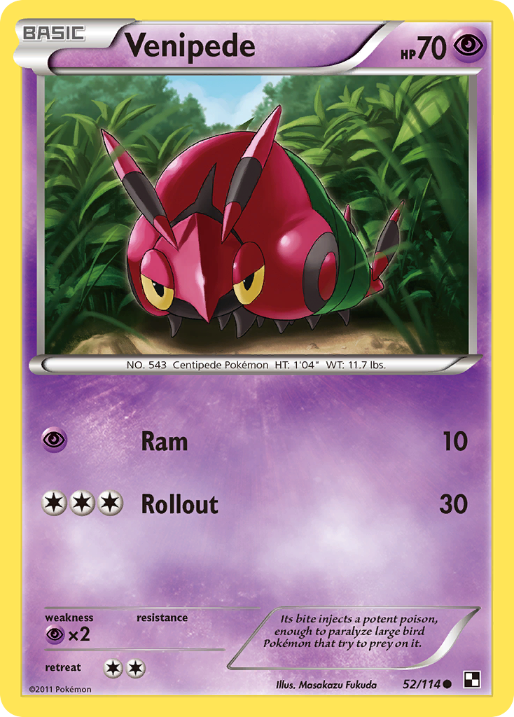 Venipede - Black & White - #52 - Pokemon TCG card