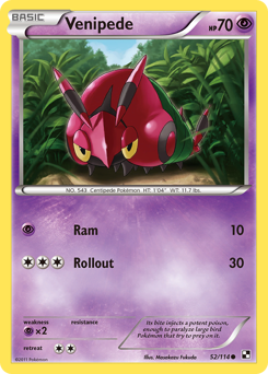 Venipede #52 Venipede - Black & White - #52 - Pokemon TCG card