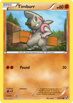 Timburr - Black & White - #58 - Pokemon TCG card