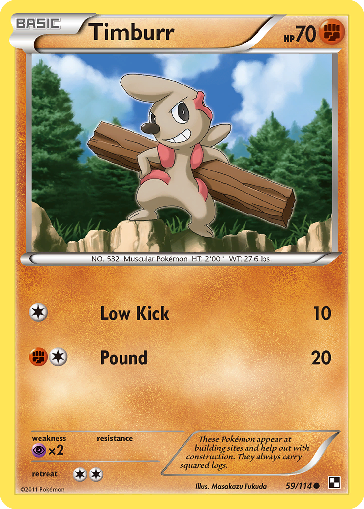 Timburr - Black & White - #59 - Pokemon TCG card