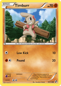 Timburr #59 Timburr - Black & White - #59 - Pokemon TCG card