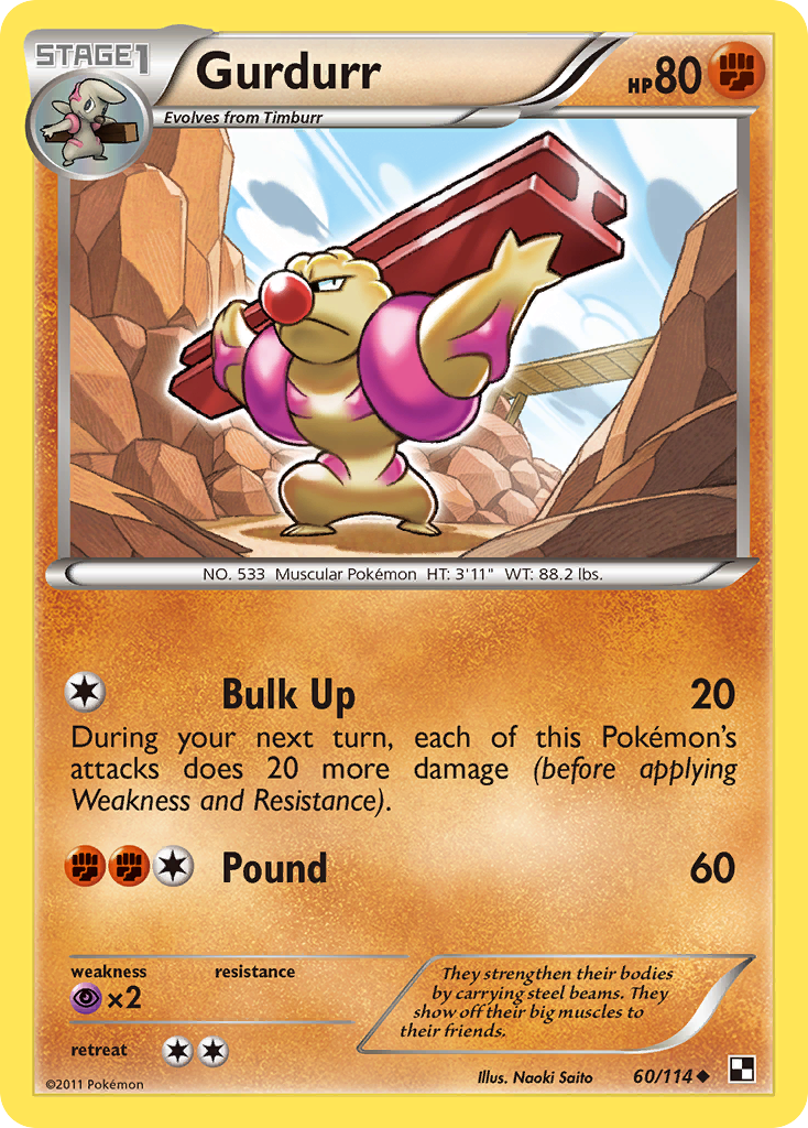 Gurdurr - Black & White - #60 - Pokemon TCG card