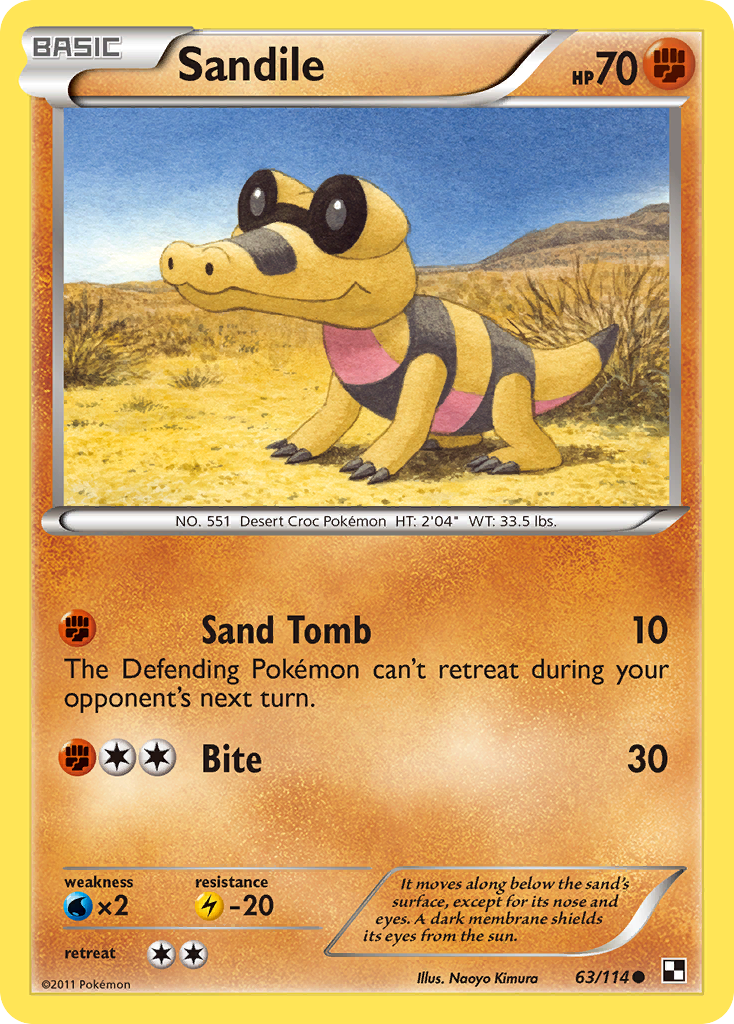 Sandile - Black & White - #63 - Pokemon TCG card