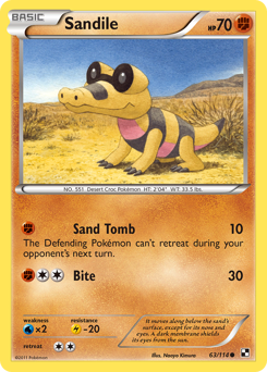 Sandile #63 Sandile - Black & White - #63 - Pokemon TCG card