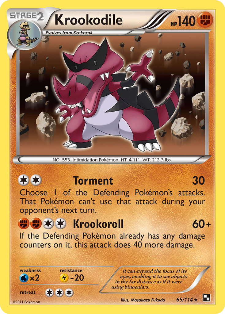 Krookodile - Black & White - #65 - Pokemon TCG card