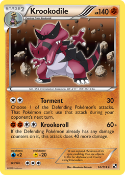 Krookodile #65 Krookodile - Black & White - #65 - Pokemon TCG card