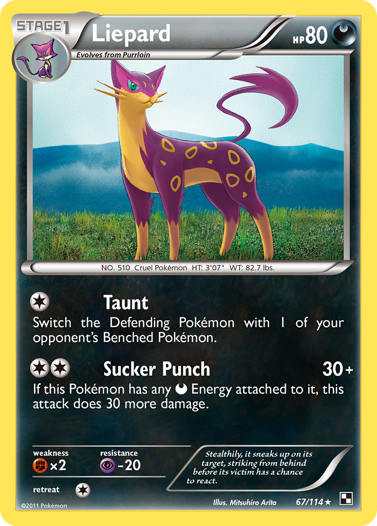 Liepard - Black & White - #67 - Pokemon TCG card