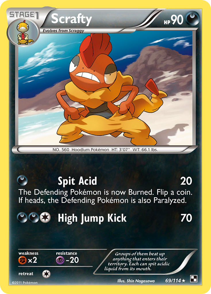 Scrafty - Black & White - #69 - Pokemon TCG card