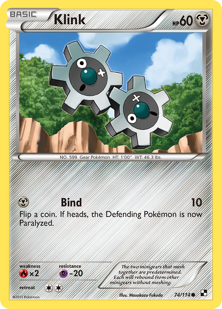 Klink - Black & White - #74 - Pokemon TCG card