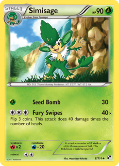 Simisage #8 Simisage - Black & White - #8 - Pokemon TCG card