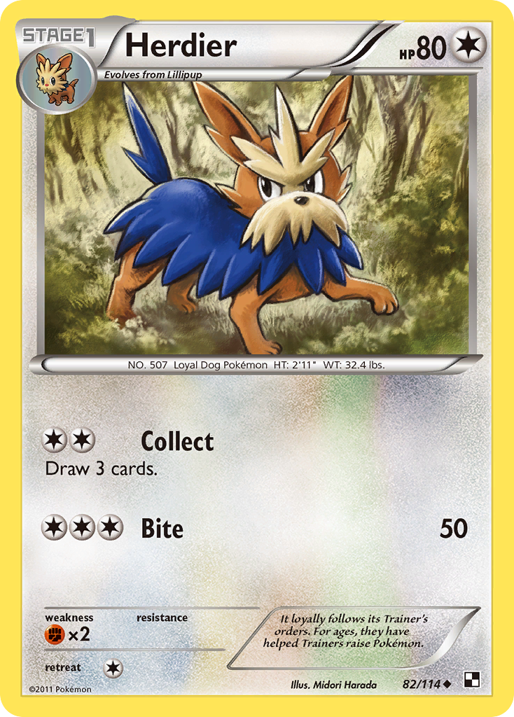 Herdier - Black & White - #82 - Pokemon TCG card