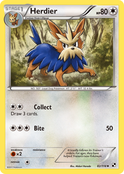 Herdier - Black & White - #82 - Pokemon TCG card