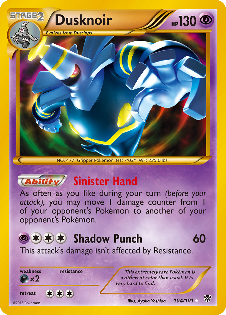 Dusknoir - Plasma Blast - #104 - Pokemon TCG card