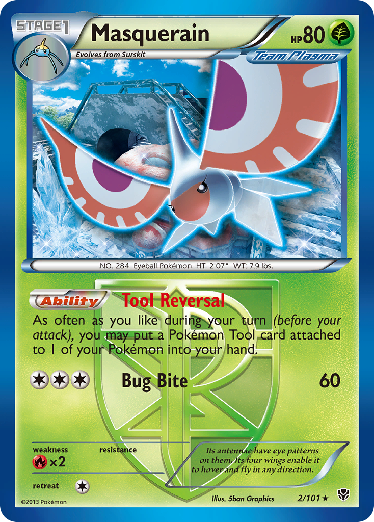 Masquerain - Plasma Blast - #2 - Pokemon TCG card