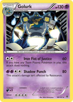 Golurk #46 Golurk - Plasma Blast - #46 - Pokemon TCG card