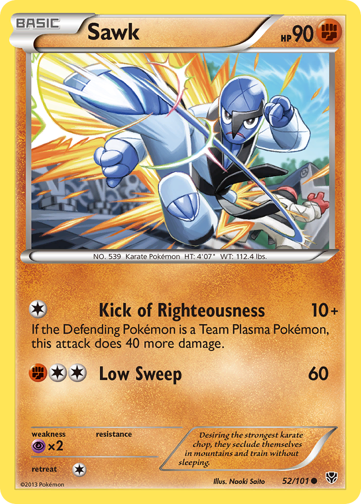 Sawk - Plasma Blast - #52 - Pokemon TCG card