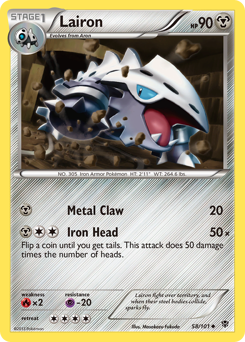 Lairon #58 Lairon - Plasma Blast - #58 - Pokemon TCG card
