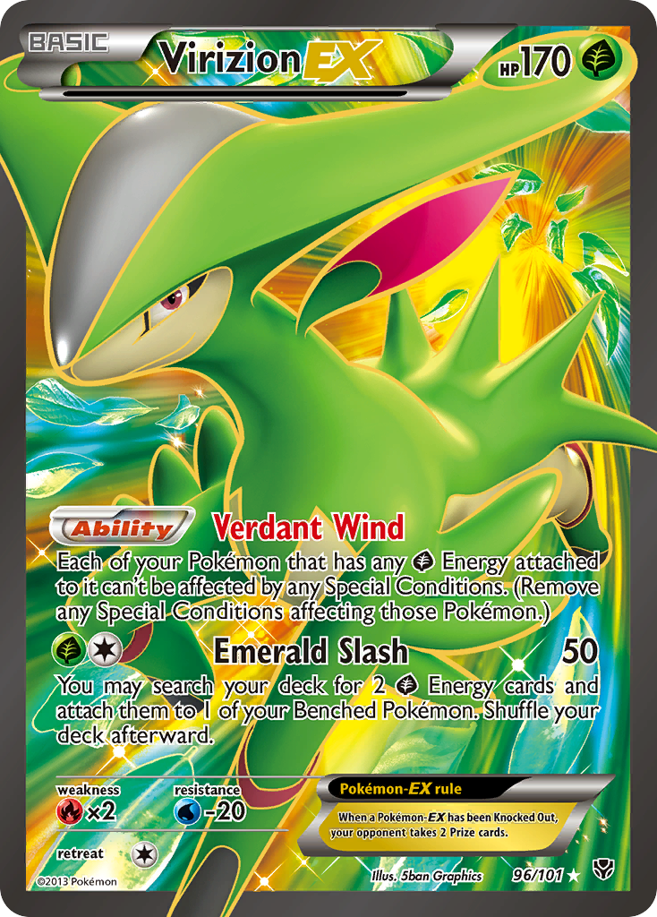 Virizion-EX - Plasma Blast - #96 - Pokemon TCG card