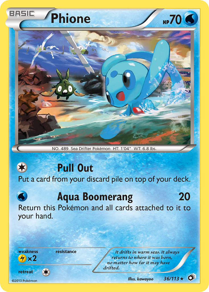 Phione - Legendary Treasures - #36 - Pokemon TCG card