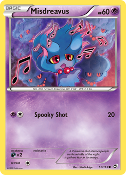 Misdreavus #57 Misdreavus - Legendary Treasures - #57 - Pokemon TCG card