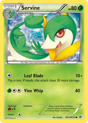 Servine #RC2 Servine - Legendary Treasures: Radiant Collection - #RC2 - Pokemon TCG card