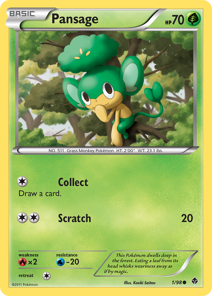 Pansage - Emerging Powers - #1 - Pokemon TCG card