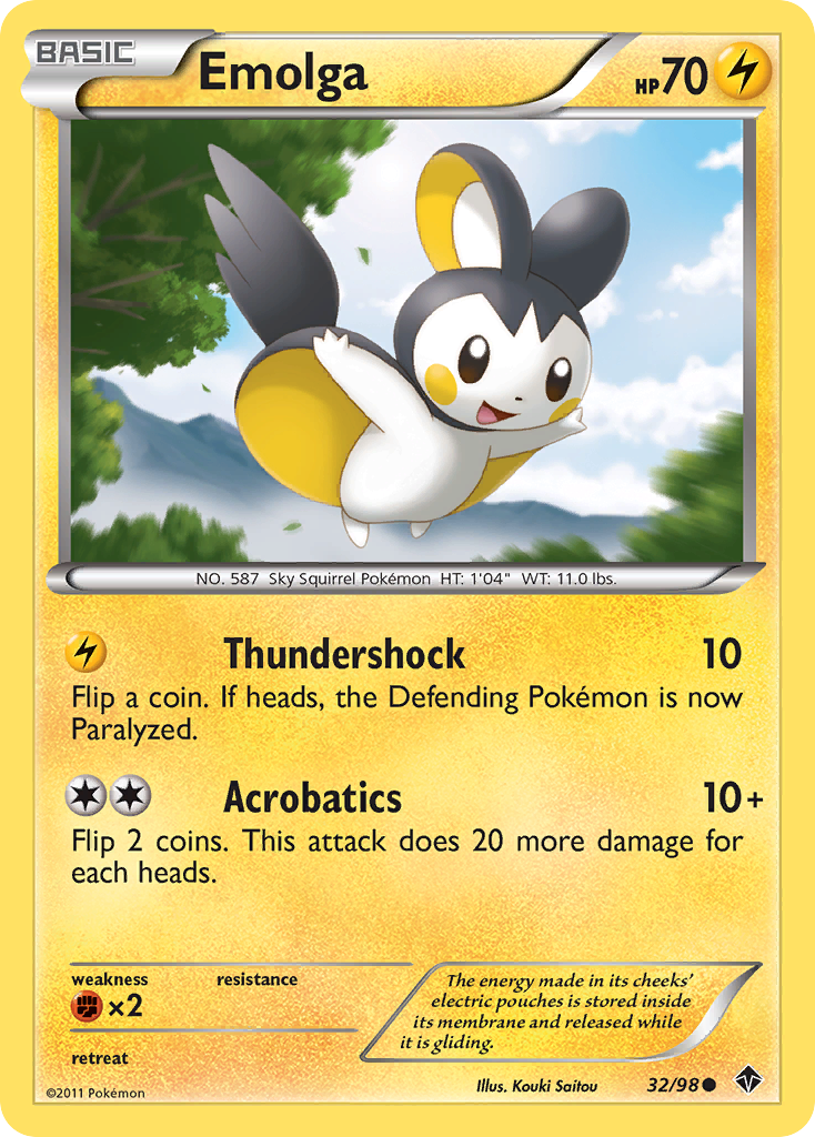 Emolga - Emerging Powers - #32 - Pokemon TCG card
