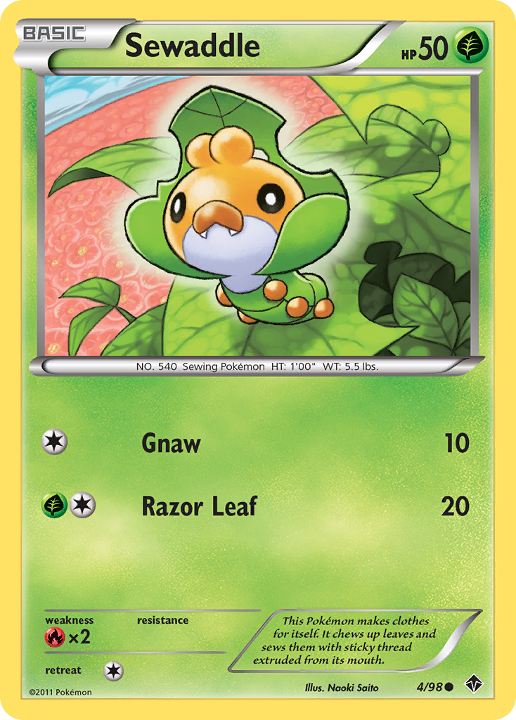 Sewaddle - Emerging Powers - #4 - Pokemon TCG card