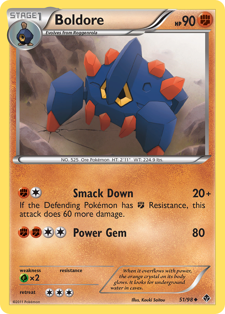 Boldore - Emerging Powers - #51 - Pokemon TCG card