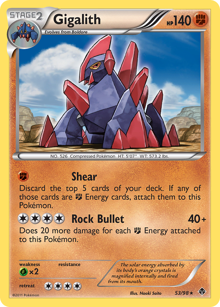 Gigalith - Emerging Powers - #53 - Pokemon TCG card