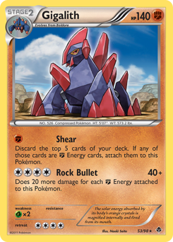 Gigalith #53 Gigalith - Emerging Powers - #53 - Pokemon TCG card