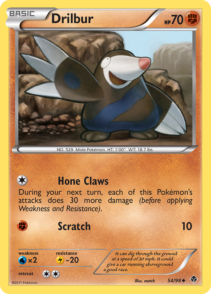 Drilbur - Emerging Powers - #54 - Pokemon TCG card