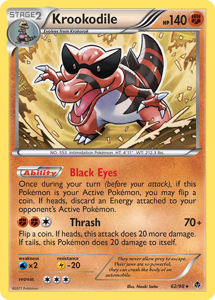 Krookodile - Emerging Powers - #62 - Pokemon TCG card
