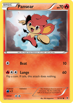 Pansear - Noble Victories - #16 - Pokemon TCG card