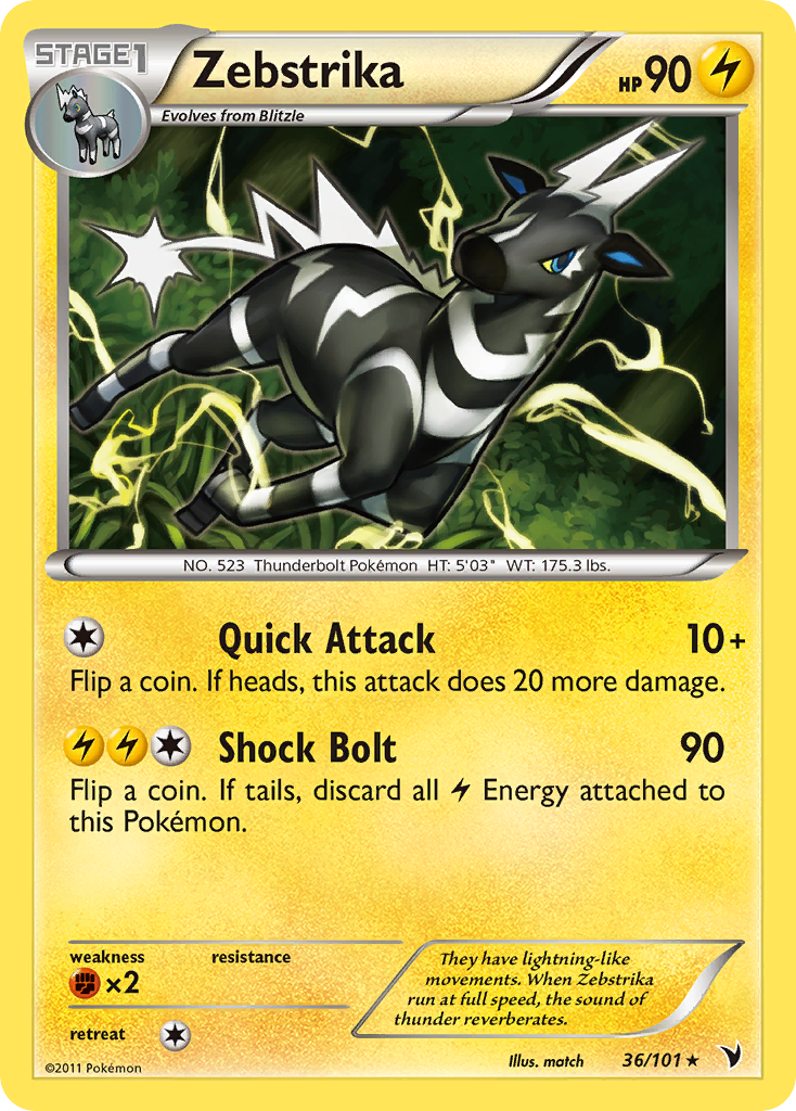 Zebstrika - Noble Victories - #36 - Pokemon TCG card