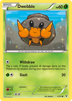 Dwebble #6 Dwebble - Noble Victories - #6 - Pokemon TCG card