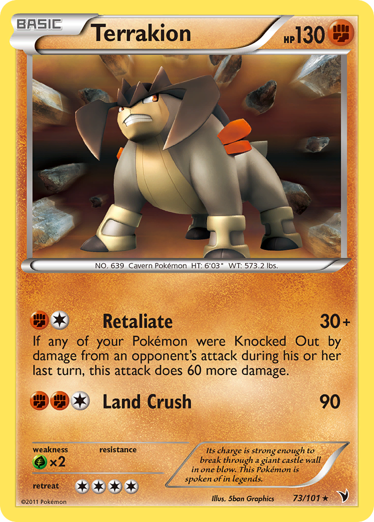 Terrakion - Noble Victories - #73 - Pokemon TCG card