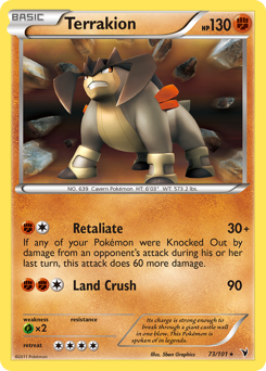 Terrakion #73 Terrakion - Noble Victories - #73 - Pokemon TCG card