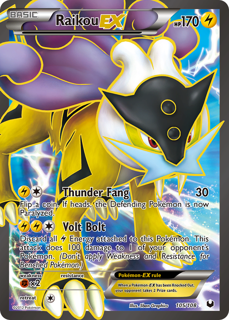 Raikou-EX - Dark Explorers - #105 - Pokemon TCG card