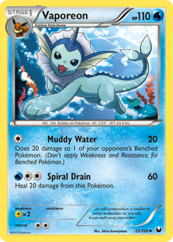 Vaporeon #25 Vaporeon - Dark Explorers - #25 - Pokemon TCG card