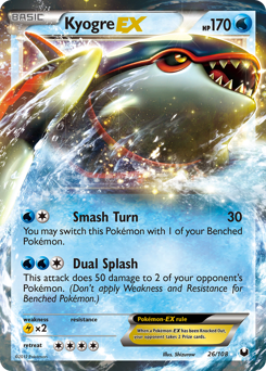 Kyogre-EX - Dark Explorers - #26 - Pokemon TCG card